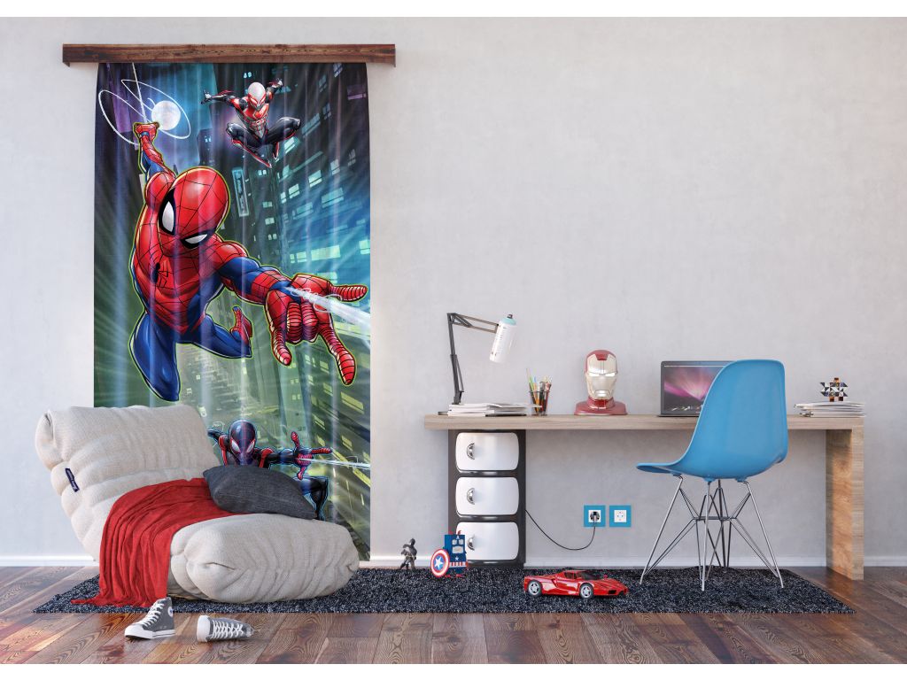 Dětský foto zavěs AG Design FCS L 7171 Spiderman 140 x 245 cm, lehké zastínění