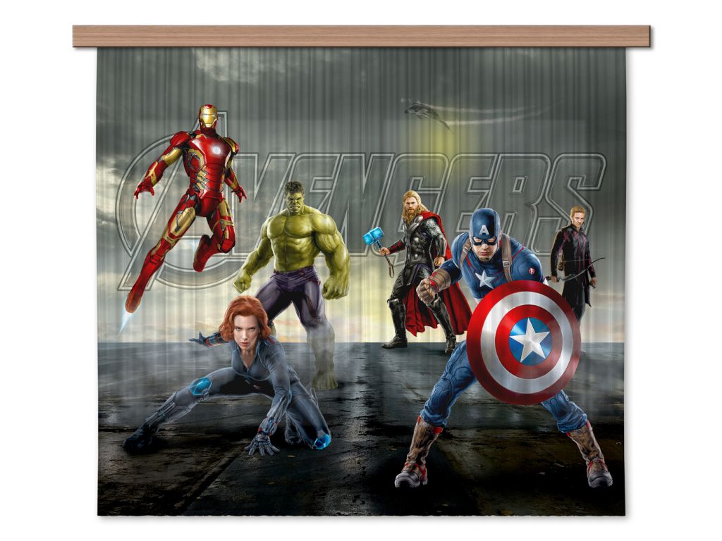Dětský foto závěs AG Design FCS XL 4330 Avengers 180 x 160 cm, lehké zastínění