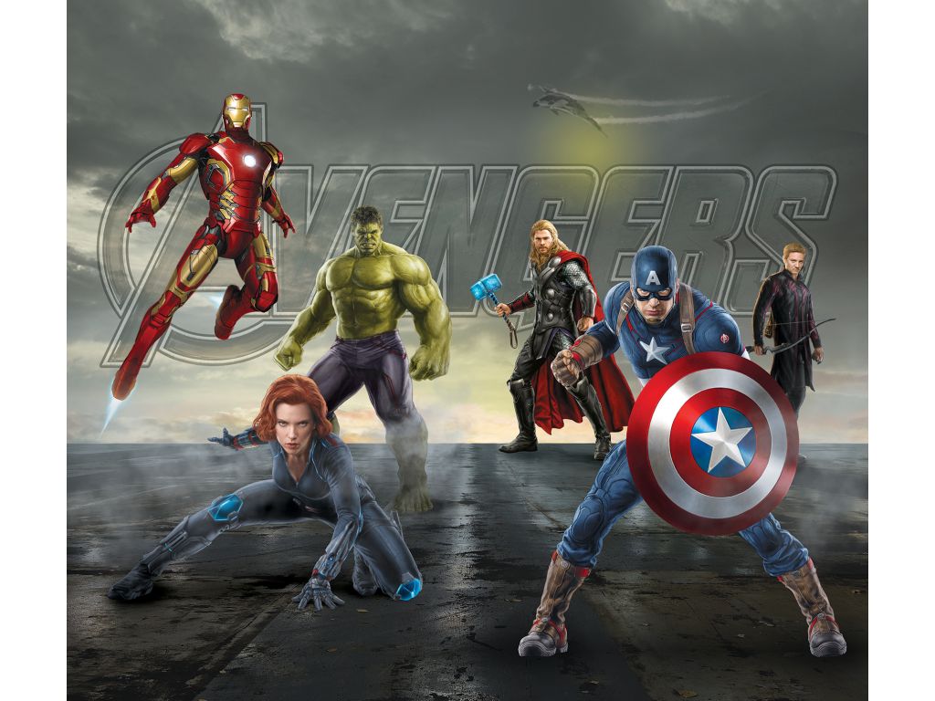 Dětský foto závěs AG Design FCS XL 4330 Avengers 180 x 160 cm, lehké zastínění