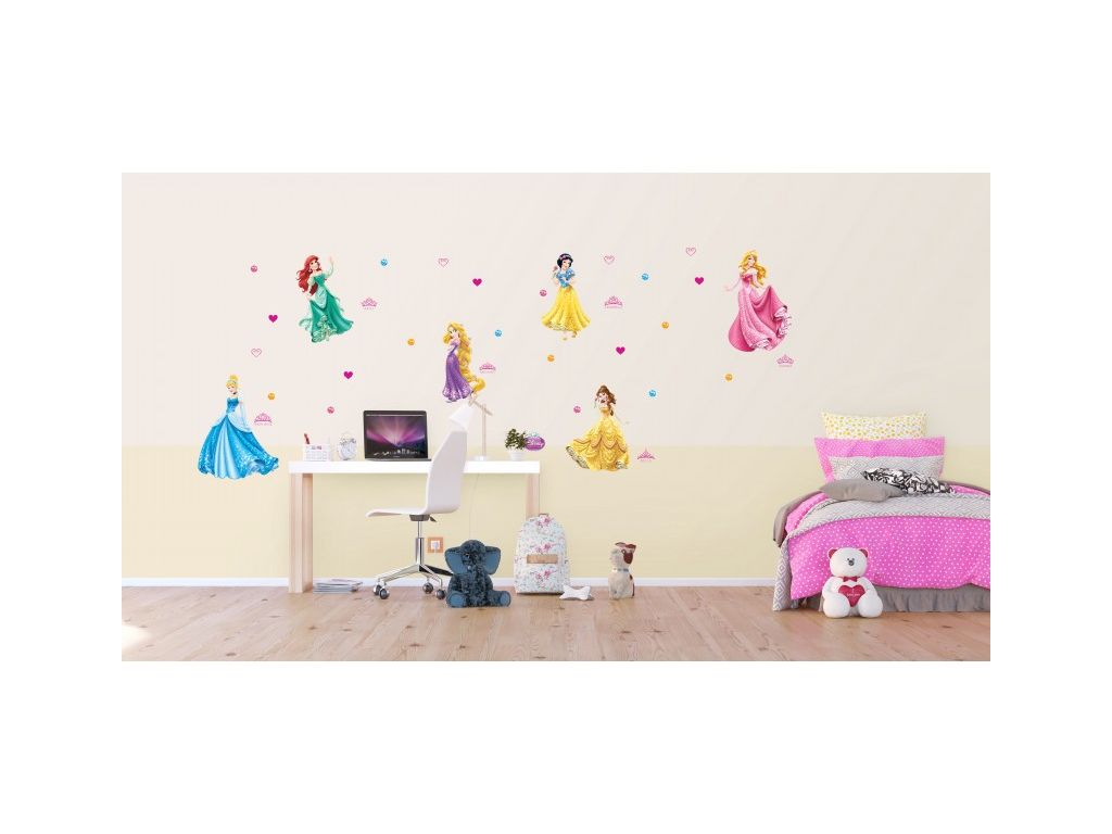 Dětské samolepky na zeď AG Design DK 1706 Disney Princezny 65 x 85 cm