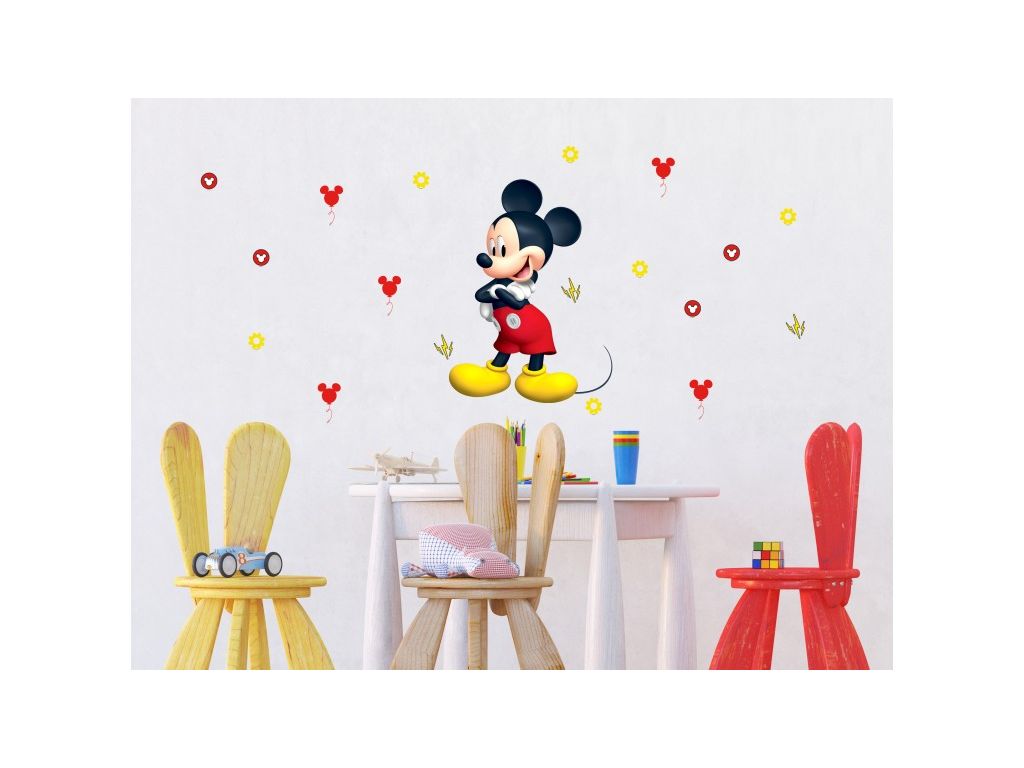 Dětské samolepky na zeď AG Design DK 1725 Mickey Mouse 42,5 x 65 cm