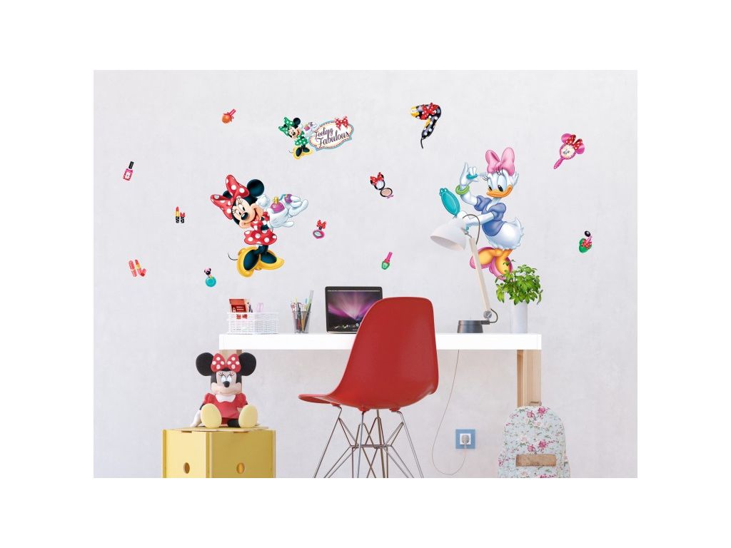 Dětské samolepky na zeď AG Design DK 1767 Disney Minnie make up 65 x 85 cm