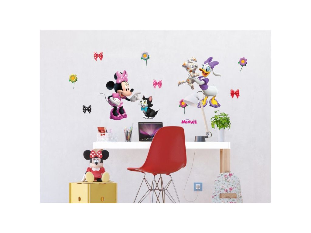 Dětské samolepky na zeď AG Design DK 1768 Disney Minnie a Daisy 65 x 85 cm
