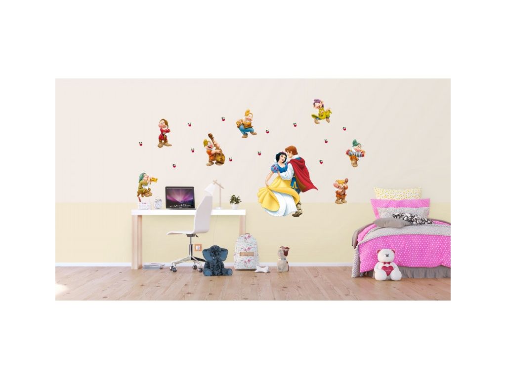 Dětské samolepky na zeď AG Design DK 880 Disney Sněhurka a princ 65 x 85 cm