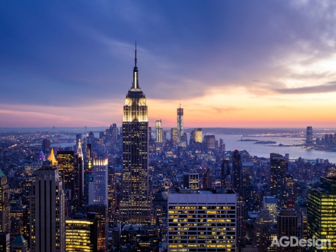 Fototapeta Soumrak v New Yorku 360 x 255 cm
